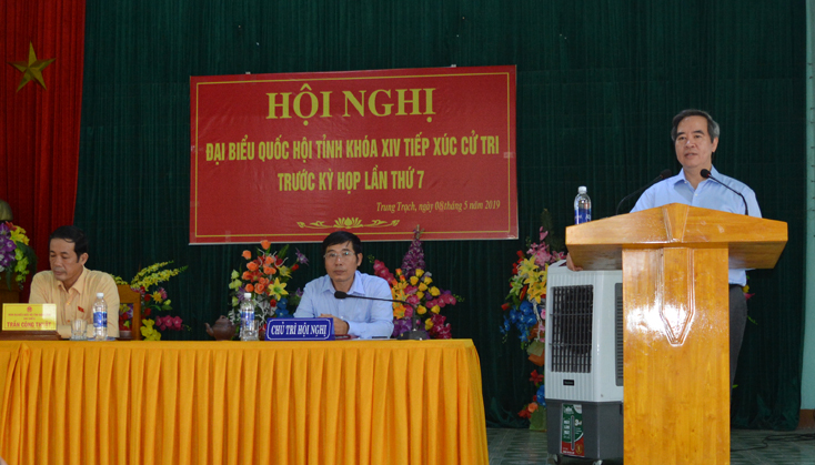 Trưởng Ban Kinh tế Trung ương Nguyễn Văn Bình tiếp xúc cử tri tỉnh Quảng Bình