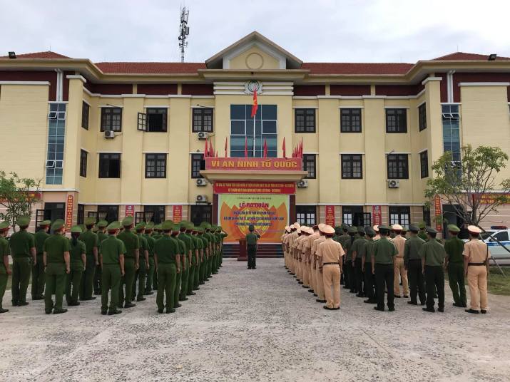 Công an huyện Quảng Ninh tổ chức Lễ ra quân tấn công, trấn áp tội phạm, bảo đảm an ninh, trật tự, thi đua lập thành tích chào mừng Kỷ niệm 74 năm Cách mạng tháng Tám và Quốc khánh 02/9
