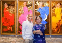 Vợ chồng họa sĩ Thu An và Đức Huy.