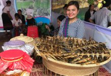 Nét đặc thù văn hóa chợ Quảng Bình Các gian hàng giới thiệu sản vật tại lễ hội rằm tháng ba Minh Hóa.