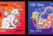 Bộ Thông tin và Truyền thông phát hành bộ tem Tết Quý Mão 2023 2 mẫu tem Tết Quý Mão. (Ảnh: Bưu điện Việt Nam)