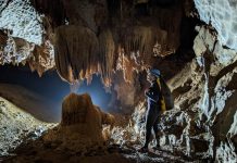 Hệ thống hang động vừa được các chuyên gia khảo sát, phát hiện tại xã Lâm Hóa.