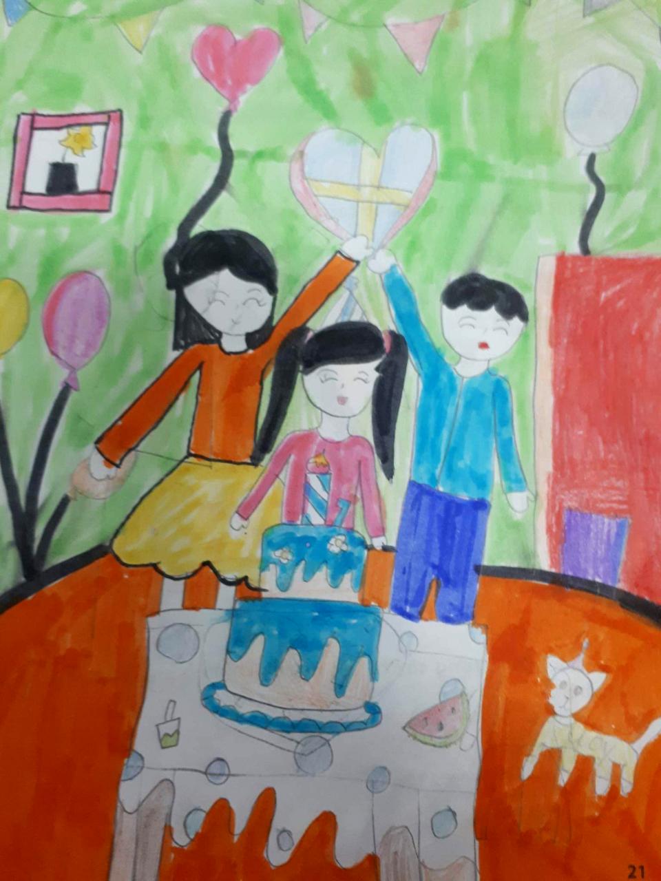 Tranh của em Nguyễn Quỳnh Anh, lớp 2A, Trường tiểu học số 2 Nam Lý.