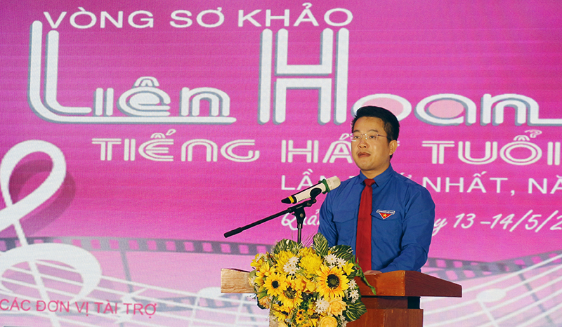 Lãnh đạo Tỉnh đoàn phát biểu khai mạc vòng sơ khảo liên hoan  