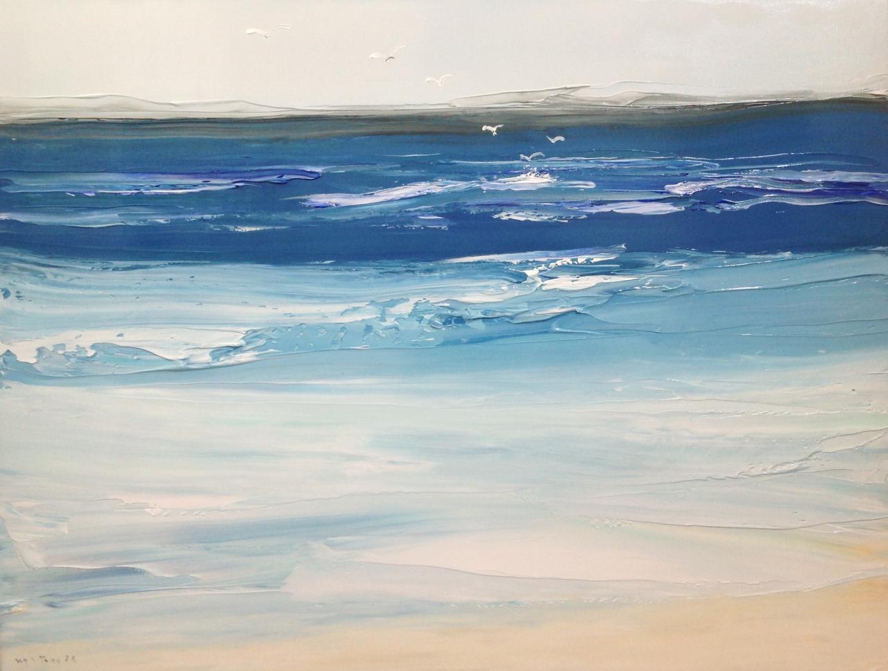 Tranh về biển của họa sĩ Nguyễn Văn Tùng.