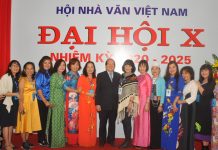 Viết trong vai trò chủ thể Các nhà văn nữ với nhà thơ Hữu Thỉnh tại Đại hội Nhà văn Việt Nam lần thứ X.