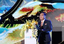 Ra mắt Khu nghỉ dưỡng và phục hồi chức năng suối nước nóng Bang Onsen Spa&Resort Đồng chí Phó Chủ tịch Thường trực UBND tỉnh Đoàn Ngọc Lâm phát biểu tại buổi lễ.