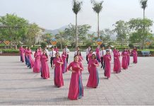 Sân trường là bối cảnh chính để các đơn vị trường học thực hiện video clip thể dục giữa giờ.