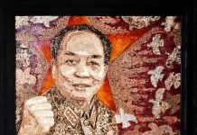 Tác phẩm “Vị tướng vì hòa bình” của họa sĩ Nguyễn Quốc Vượng.