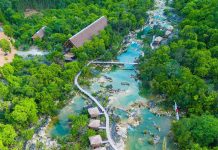 Khu du lịch sinh thái và nghỉ dưỡng khe Nước Lạnh-điểm du lịch đang thu hút khách đến tham quan.