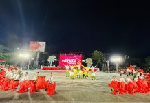 Liên hoan dân vũ thể thao tỉnh Quảng Bình lần thứ II Phần thi tự chọn của CLB dân vũ Công an tỉnh.